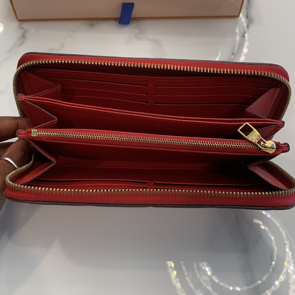 Louis Vuitton Red Empreinte Leather Zip Wallet - Picture 5 of 16